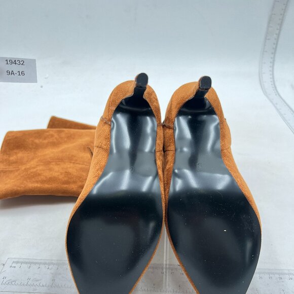 FSJ Women Elegant Pointed Closed Toe Knee High Long Boot Pull On Mid Heels Boot - Picture 7 of 8